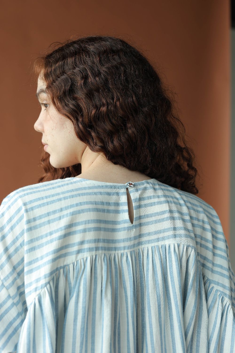 Saraya Top-Blue and white
