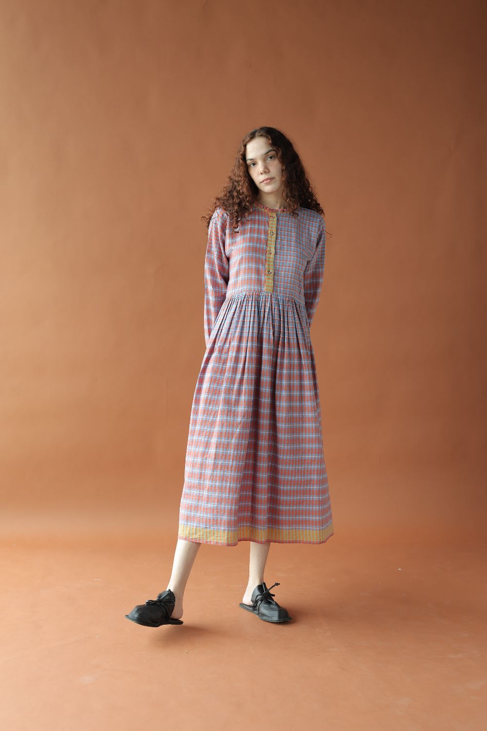 Myrah-Two toned checks Dress