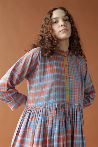 Myrah-Two toned checks Dress