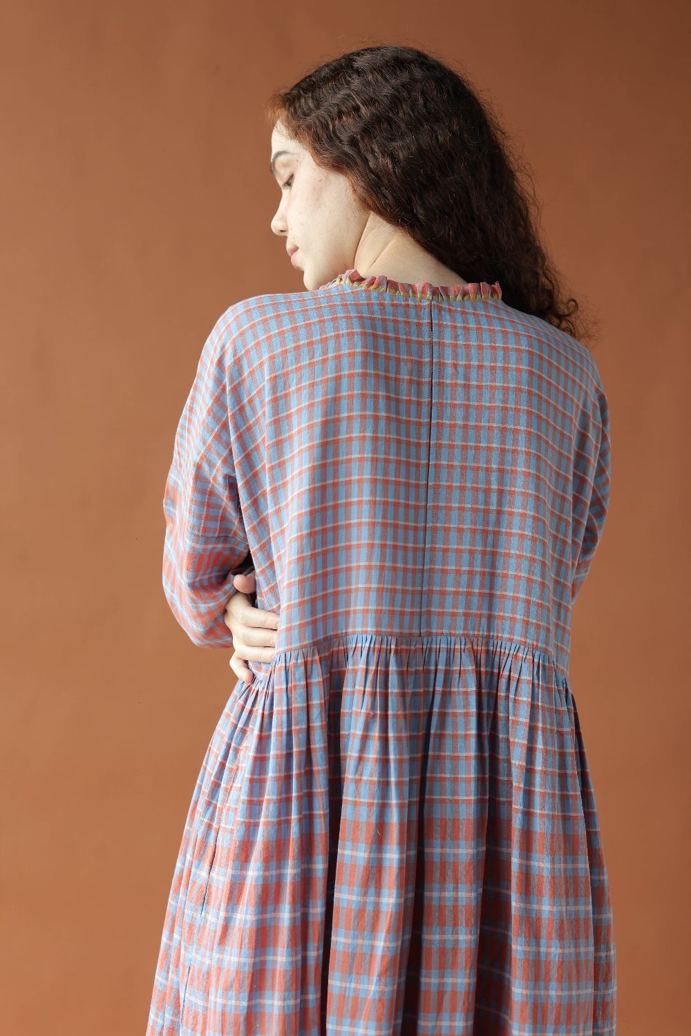 Myrah-Two toned checks Dress