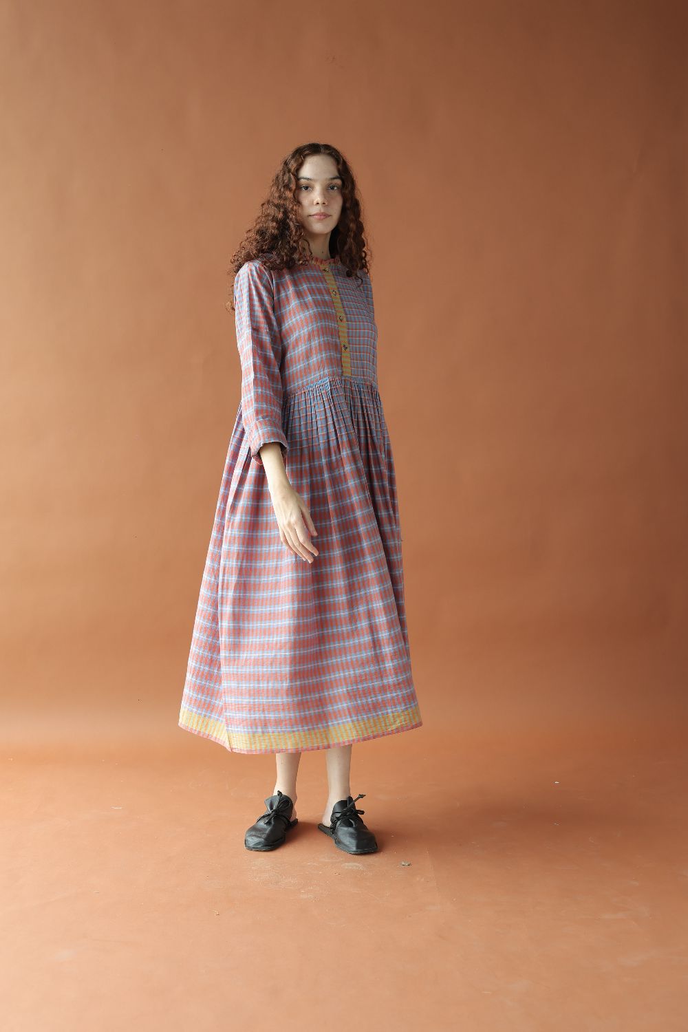 Myrah-Two toned checks Dress