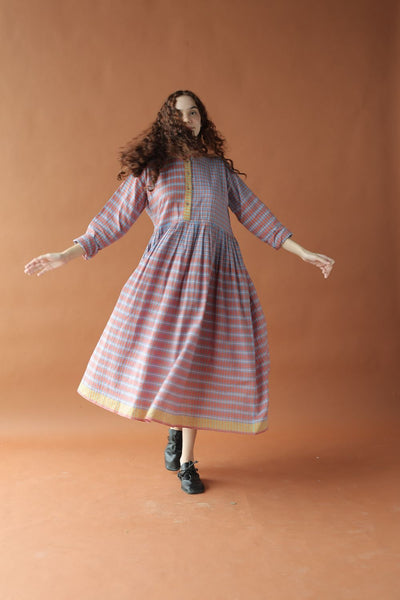 Myrah-Two toned checks Dress