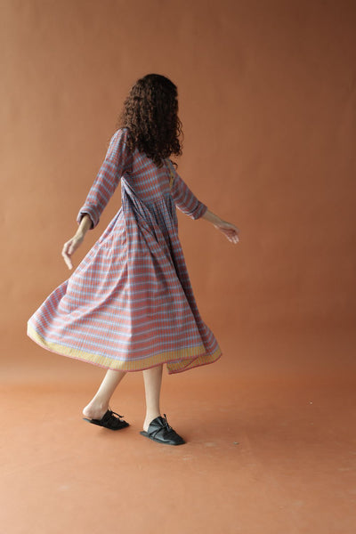 Myrah-Two toned checks Dress
