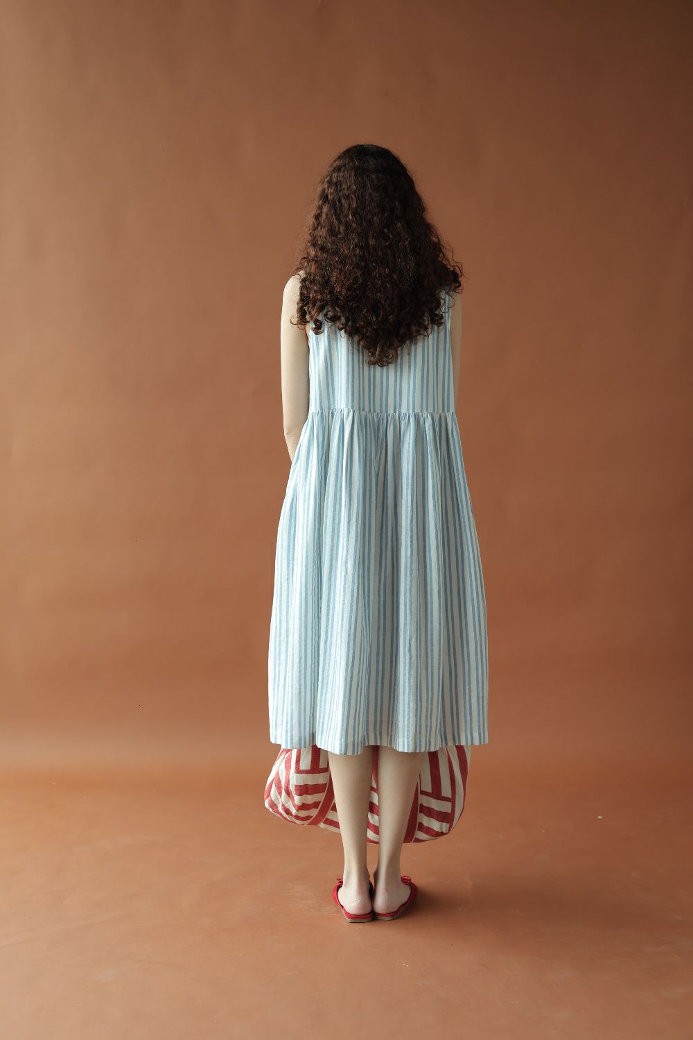 Alice Dress-Blue and white