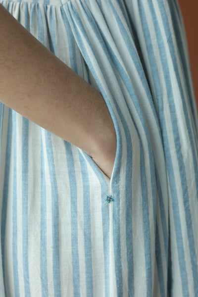 Alice Dress-Blue and white