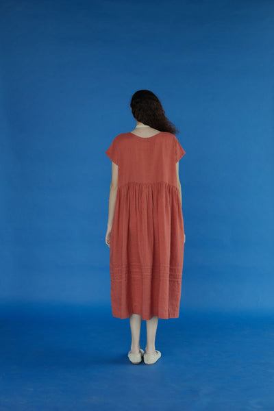 Aubrey Dress-Deep coral
