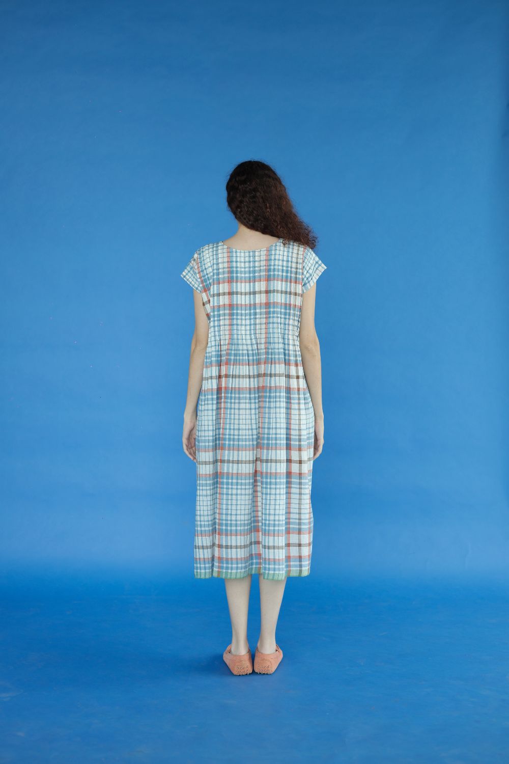 Darla Dress-Blue and white checks