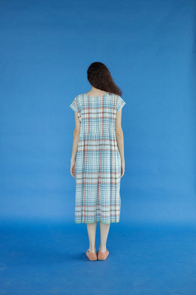 Darla Dress-Blue and white checks