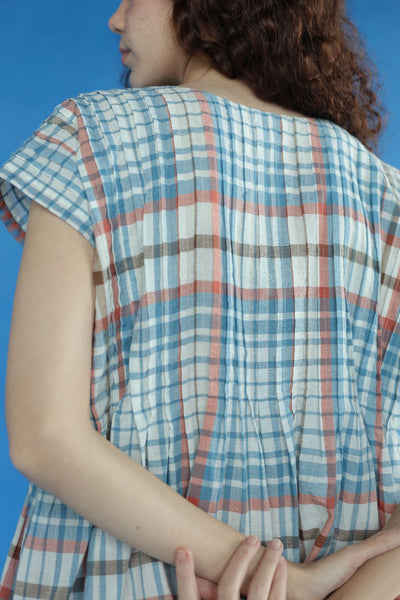 Darla Dress-Blue and white checks