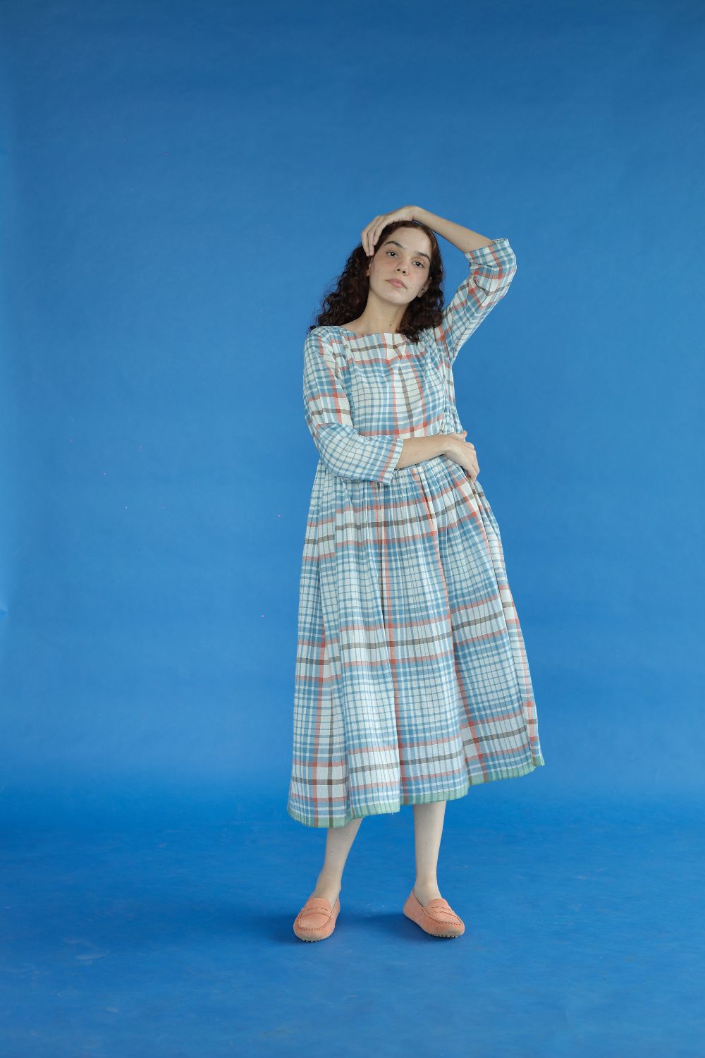 Bonnie Dress-blue checks