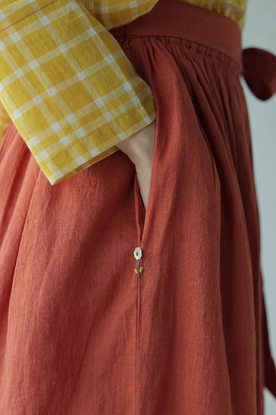 Mellow Skirt-Deep coral