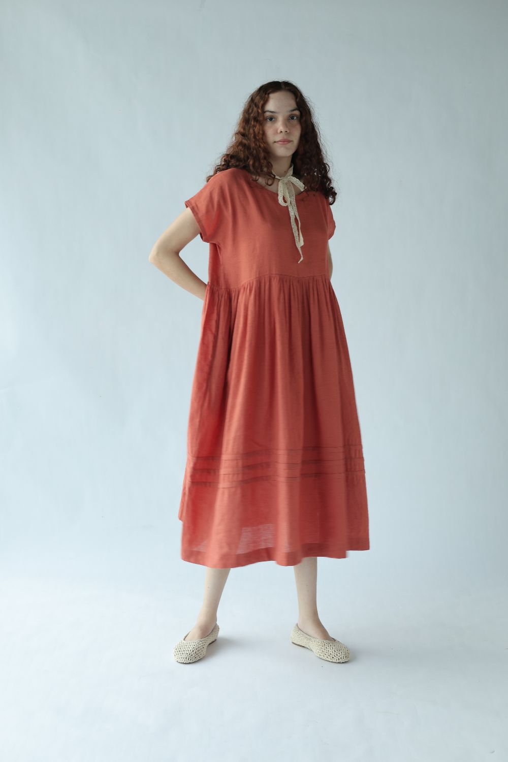 Aubrey Dress-Deep coral