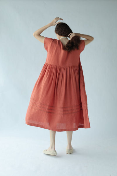 Aubrey Dress-Deep coral