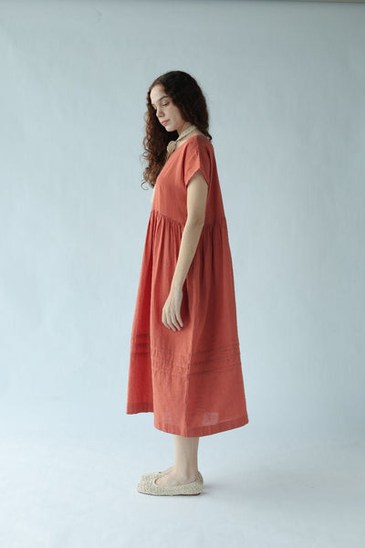 Aubrey Dress-Deep coral
