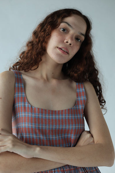 Mia-Two toned checks Dress