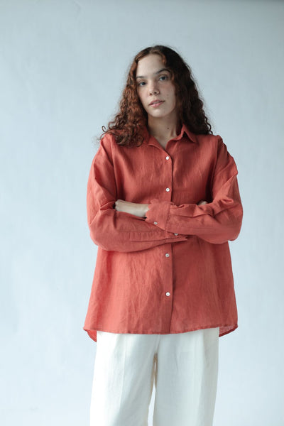 Louie-Deep coral Top