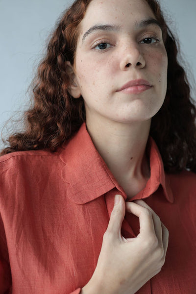 Louie-Deep coral Top