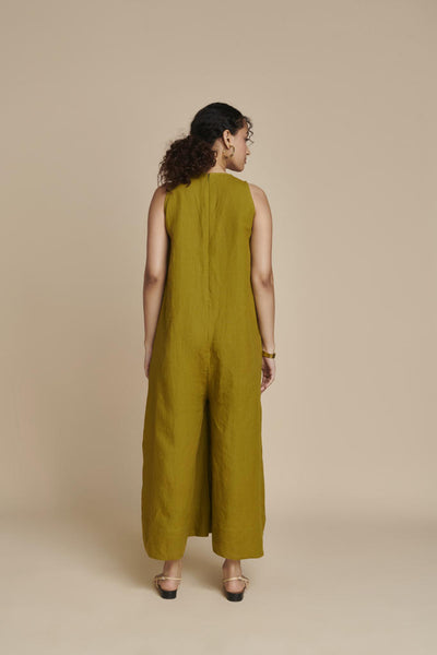 Mehendi Linen Flared Jumpsuit