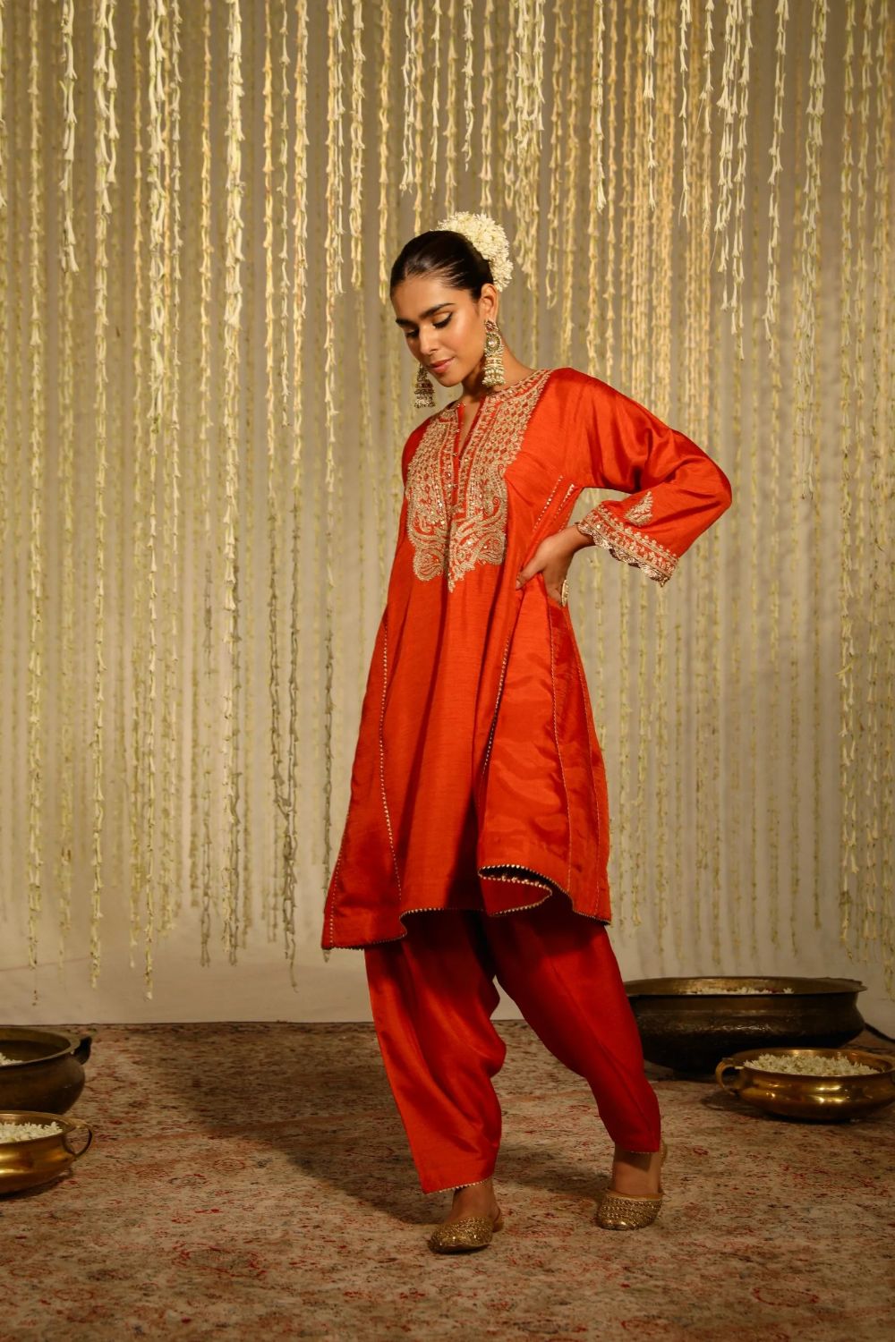 Mehreen Chauga with Salwar-Burnt Orange