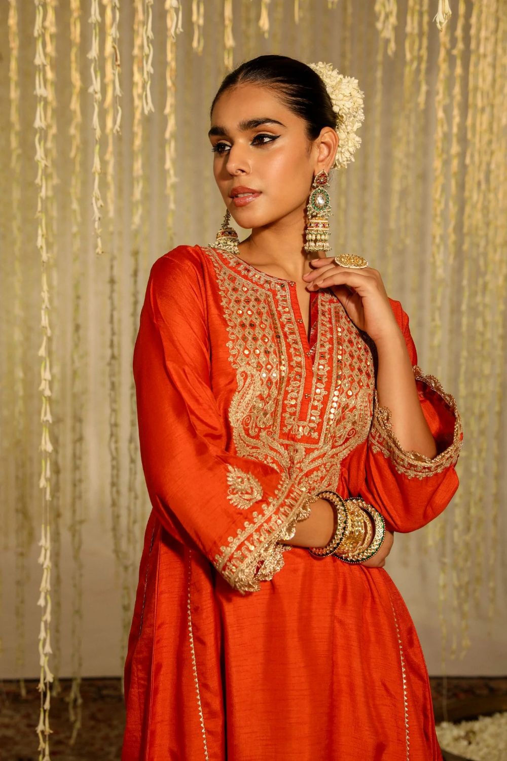 Mehreen Chauga with Salwar-Burnt Orange
