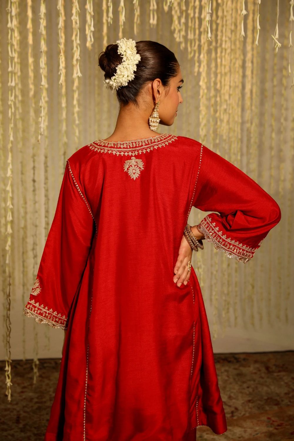 Mehreen Chauga with Salwar-Deep Red