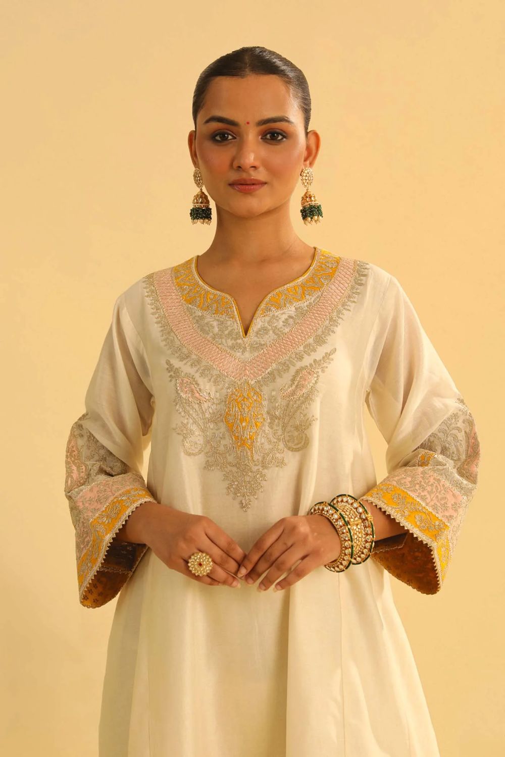 Mehrish Chauga with Salwar-Daisy ivory