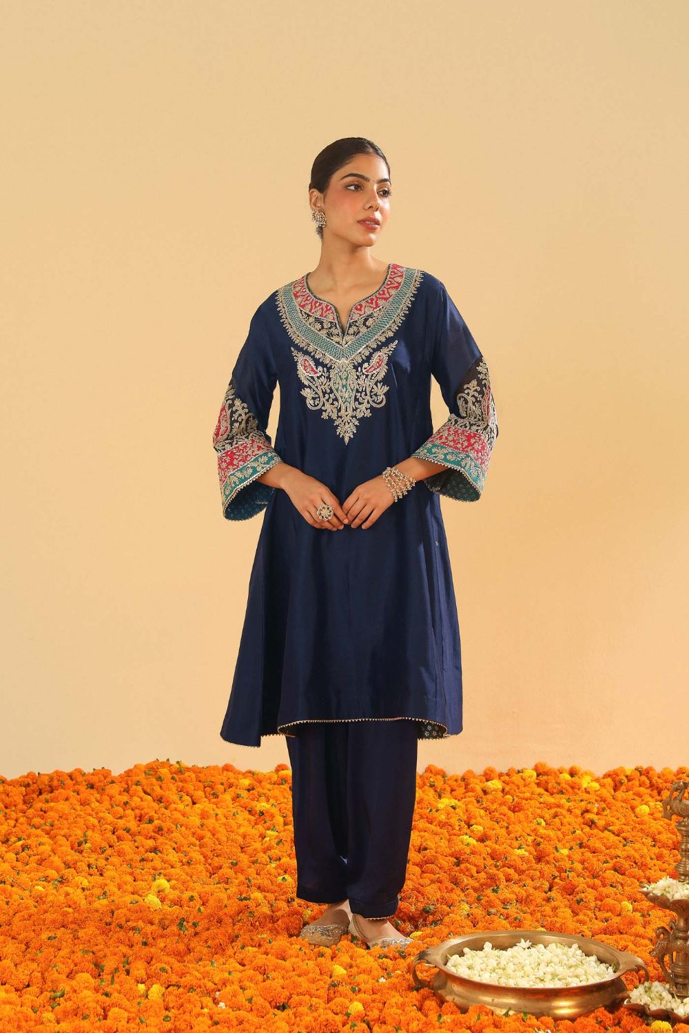 Mehrish Chauga with Salwar-Dark blue