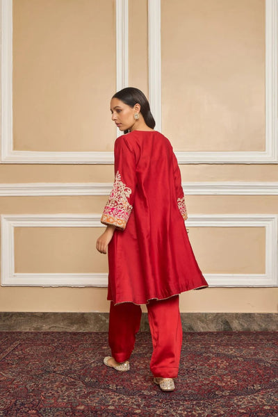 Mehrish Chauga with Salwar-Deep red
