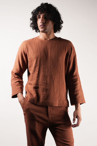 Men's Brown Crush T-Shirt & Pants Set (2 PCS)
