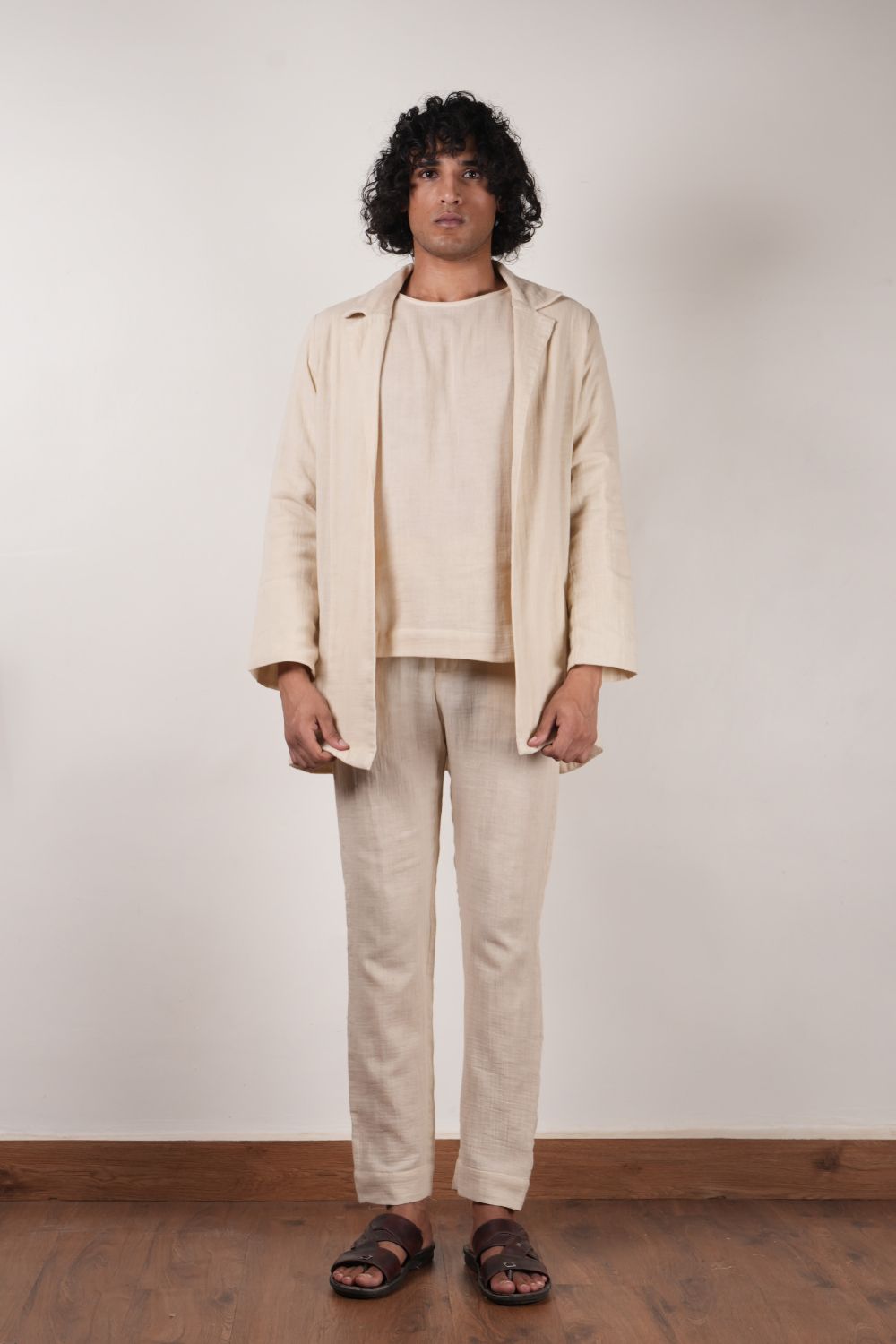 Men's Cream Crush T-Shirt, Pants  & Jacket Set (3 PCS)