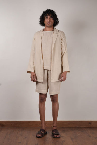 Men's Cream Crush T-Shirt, Shorts & Jacket Set (3 PCS)