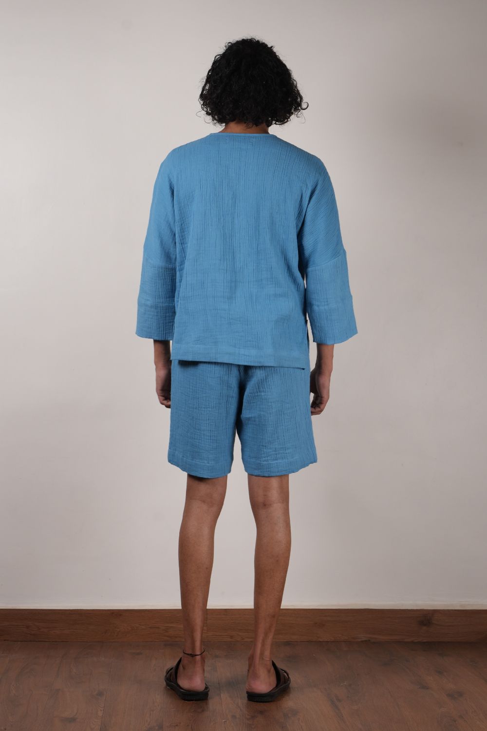 Men's Crush Cotton Blue Shorts