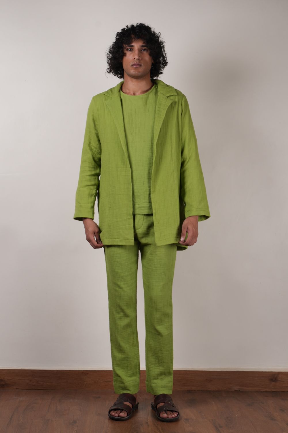 Men's Green Crush T-Shirt, Pants  & Jacket Set (3 PCS)
