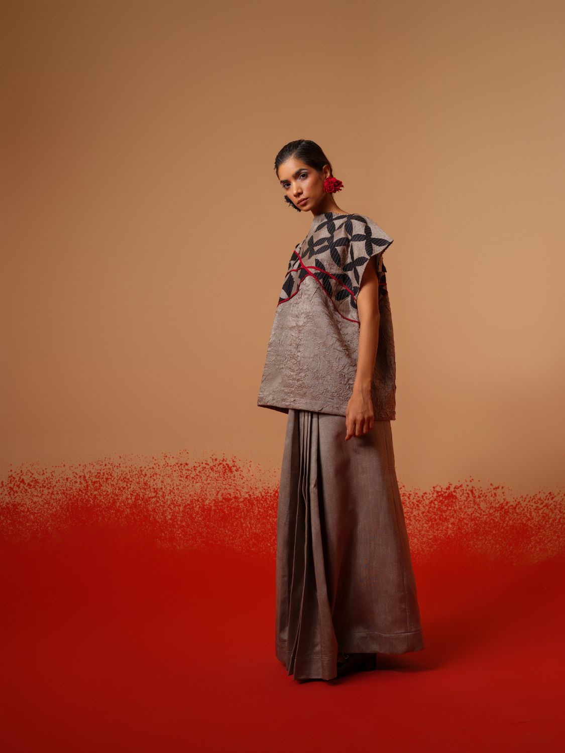 Mist Top-Grey + Black + Red