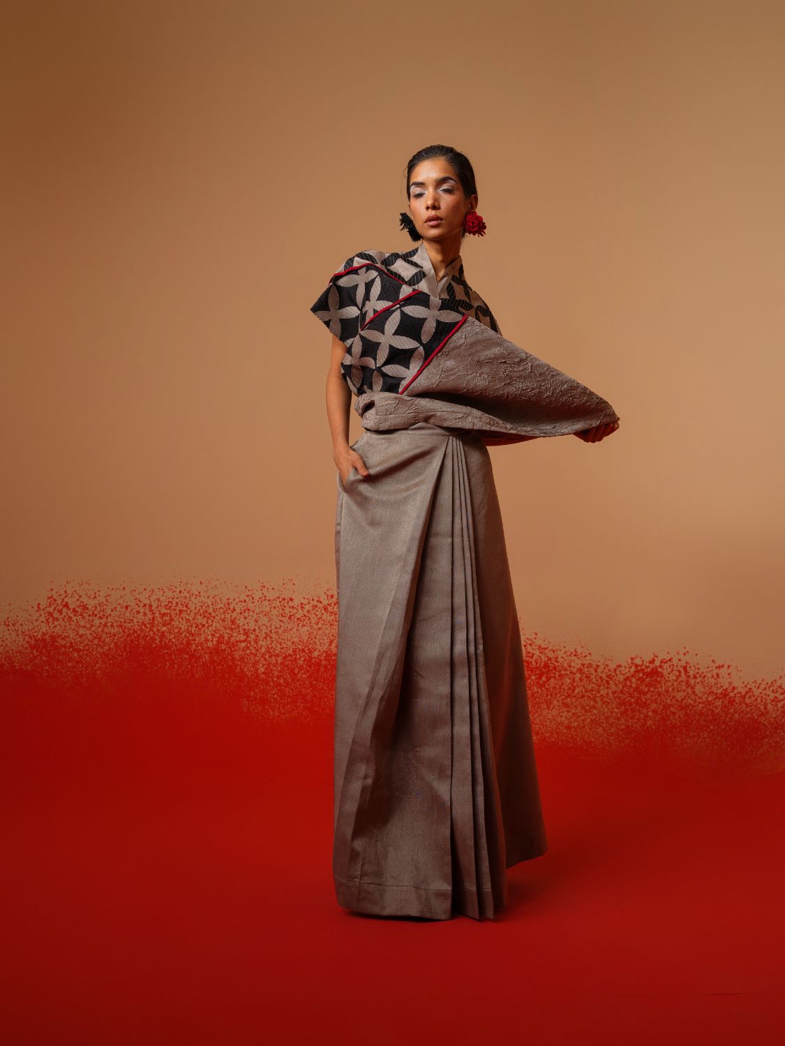 Mist Top-Grey + Black + Red