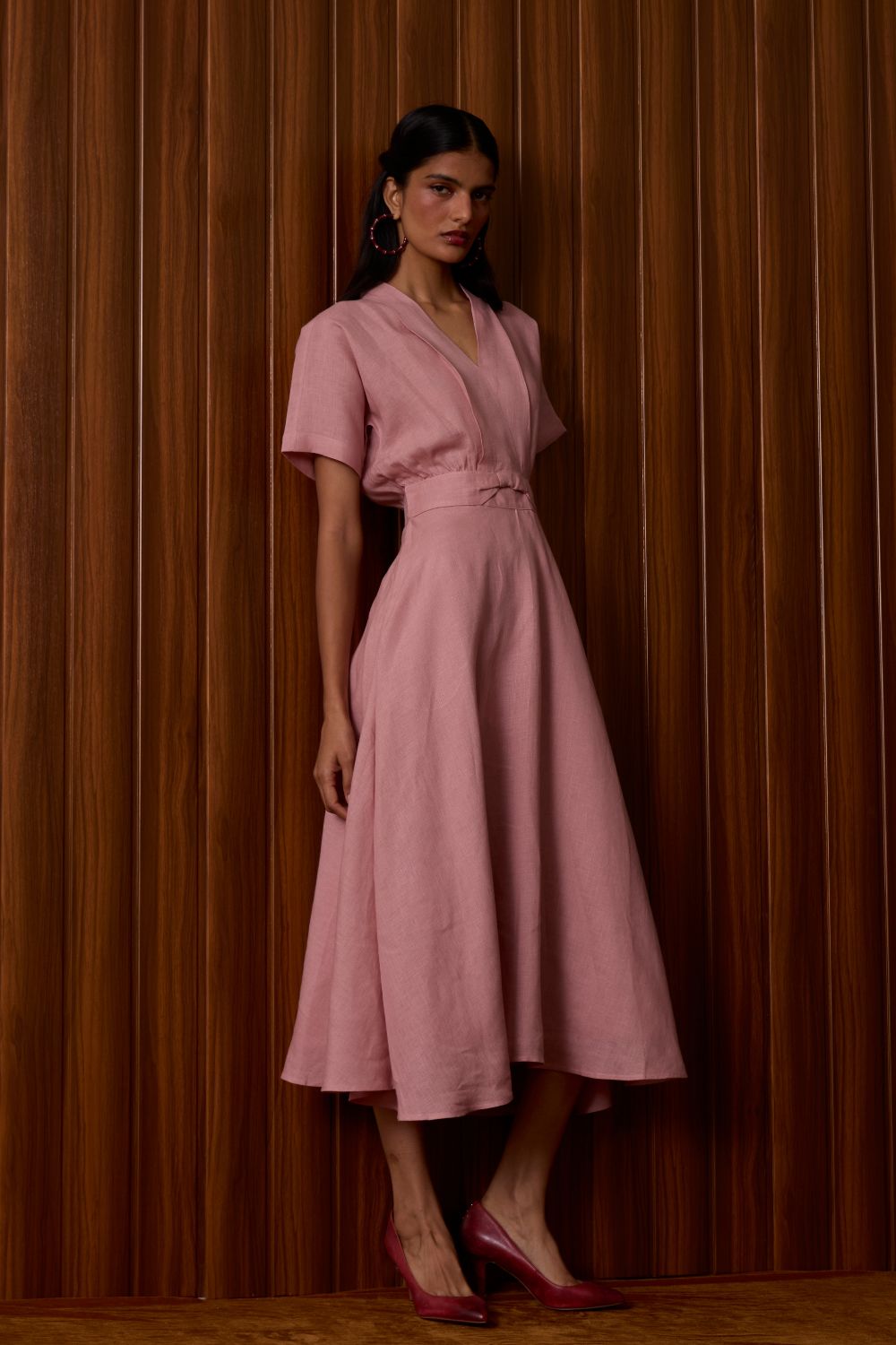 Miyake Rose Linen Dress