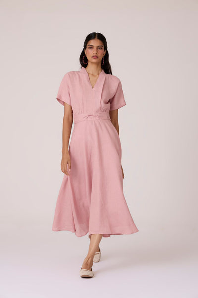 Miyake Rose Linen Dress