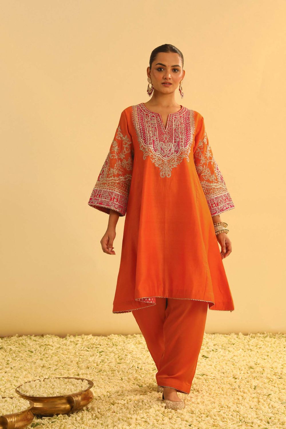 Mohsina Chauga with Salwar-Orange