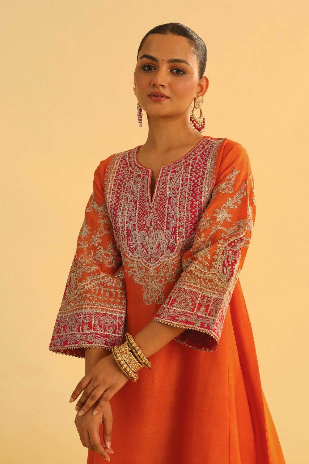 Mohsina Chauga with Salwar-Orange
