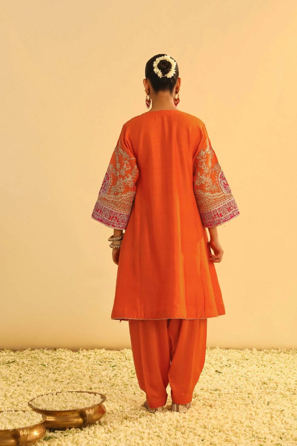Mohsina Chauga with Salwar-Orange