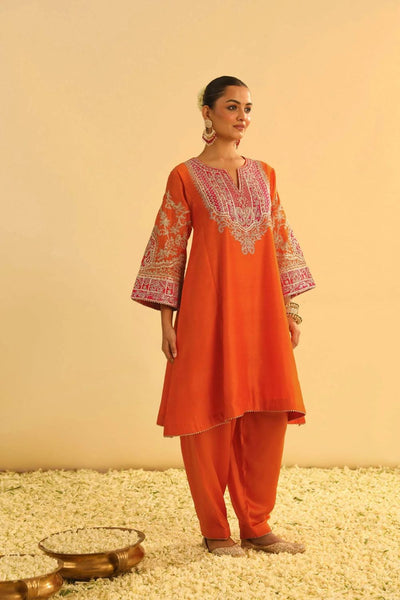 Mohsina Chauga with Salwar-Orange
