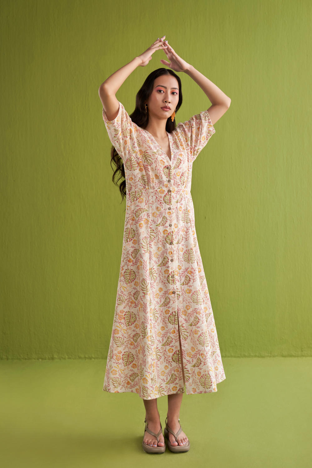 Monstera Garden Kala Cotton Dress