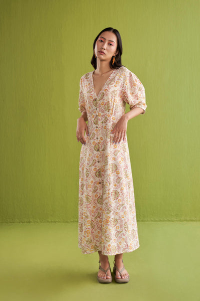 Monstera Garden Kala Cotton Dress