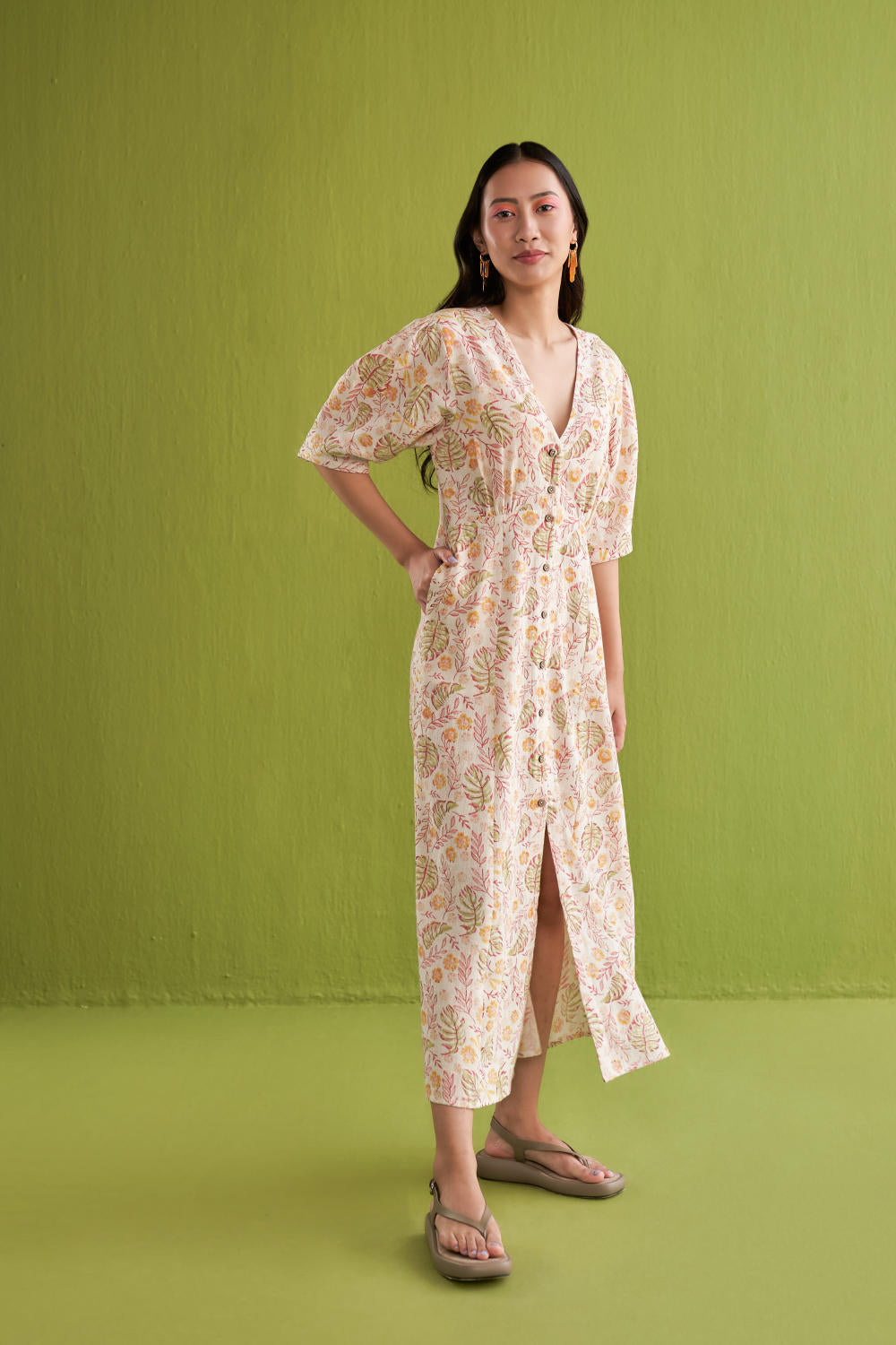 Monstera Garden Kala Cotton Dress