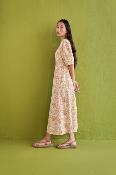 Monstera Garden Kala Cotton Dress