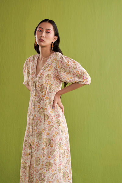 Monstera Garden Kala Cotton Dress