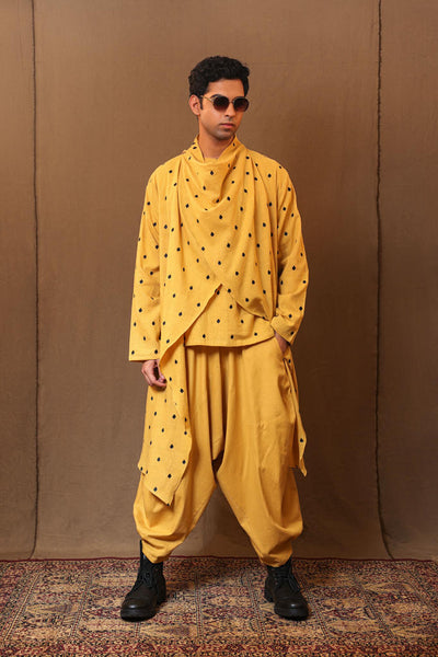 Mustard EMB Spade Jacket Pant Set (3 PCS)