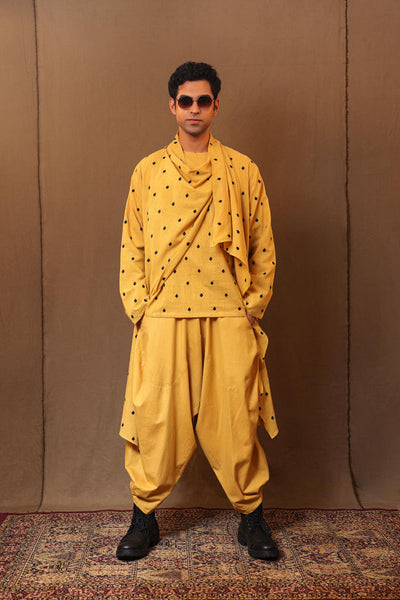 Mustard EMB Spade Jacket Pant Set (3 PCS)
