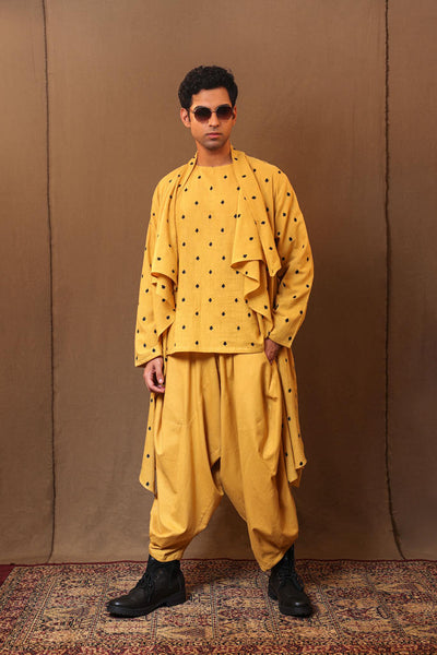 Mustard EMB Spade Jacket Pant Set (3 PCS)