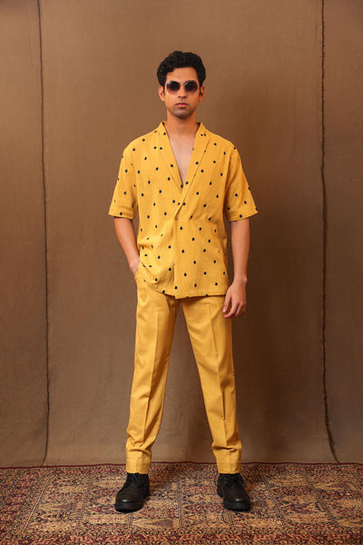 Mustard Spade EMB Bluff Jacket Set (2 PCS)